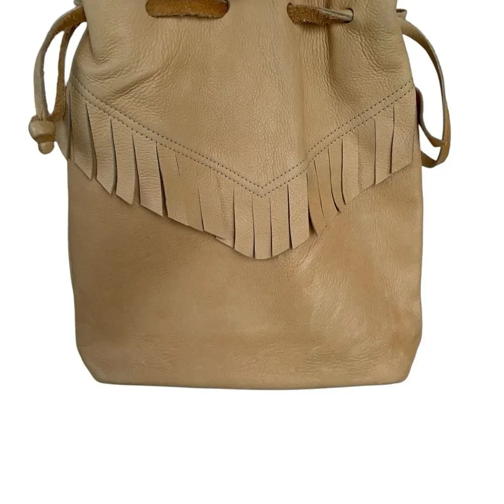 Handmade Leather Boho Hand Held Wristlet Bag